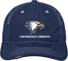 Rip and Distressed Cap, Navy/Light Blue